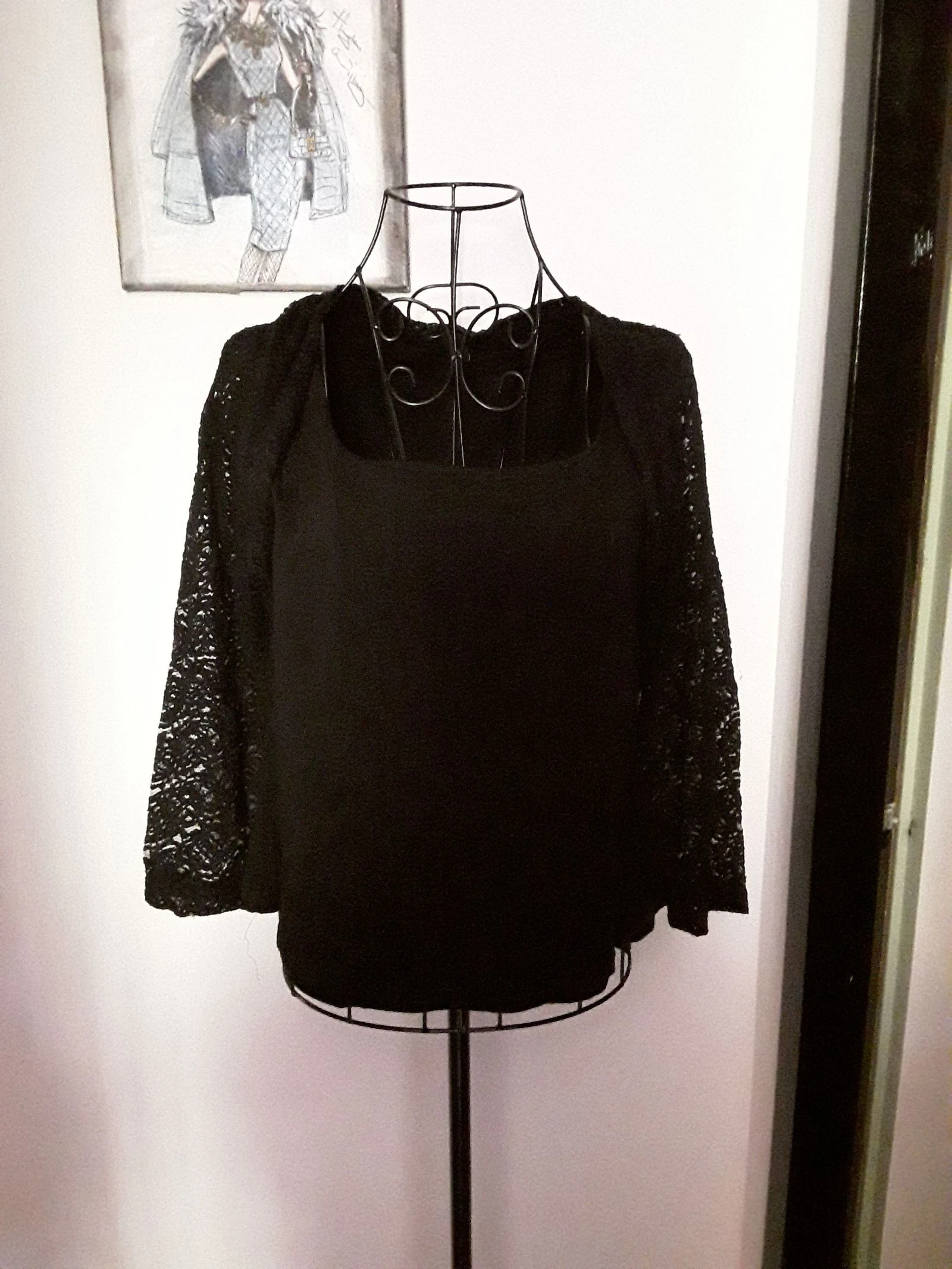 Tee-shirt manches 3/4 en dentelle 